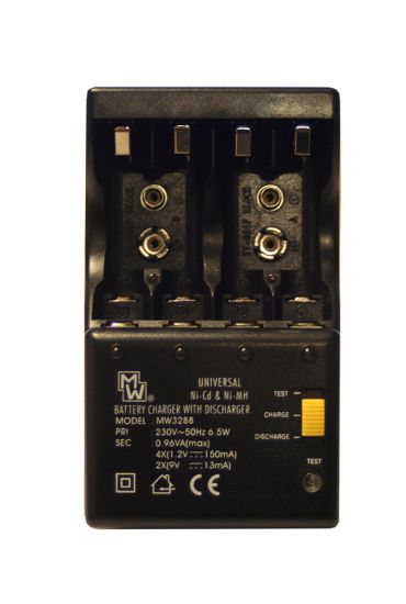 Charger for 2 x PP3 rechargeable batteries