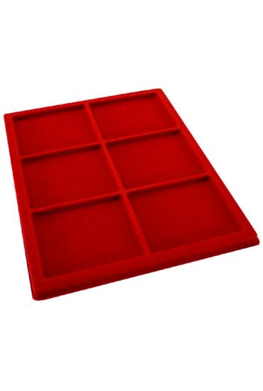 Small Flock Lined Coin Tray with 6 Spaces