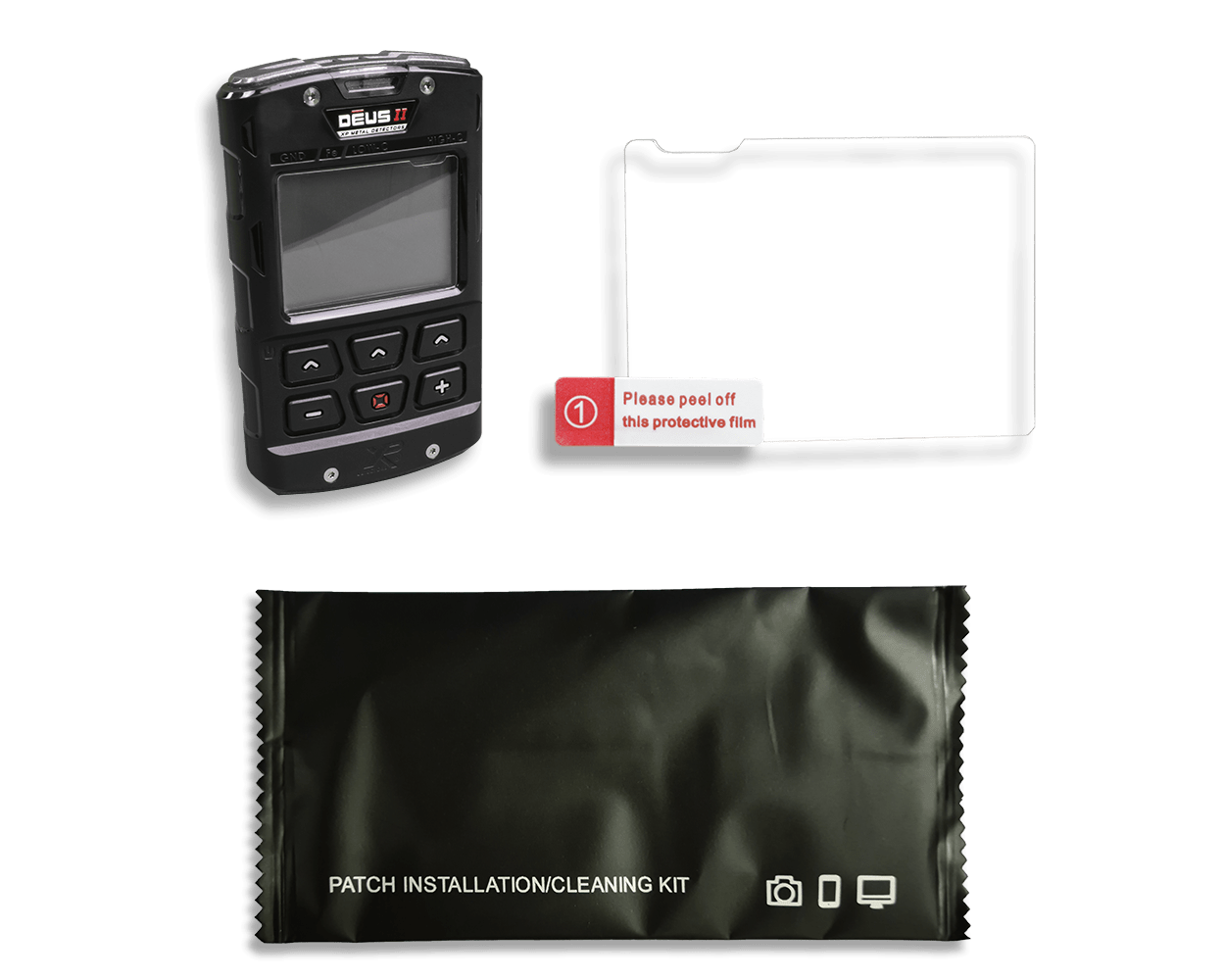 XP Metal Detectors Tempered Glass Screen Protector For DEUS II Remote Control With Cleaner Kit